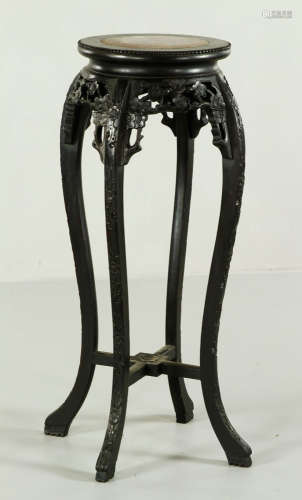 Chinese Export Carved Tall Stand