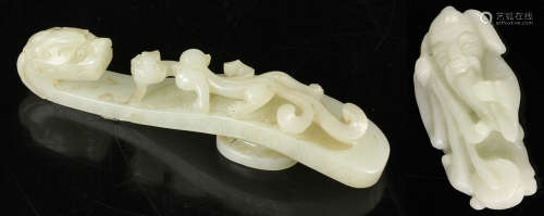 Two Carved 19th C. Jade Items