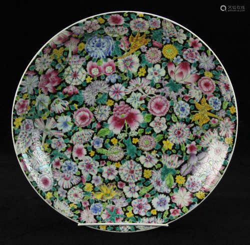 20th C. Chinese Famille Rose Porcelain Plate