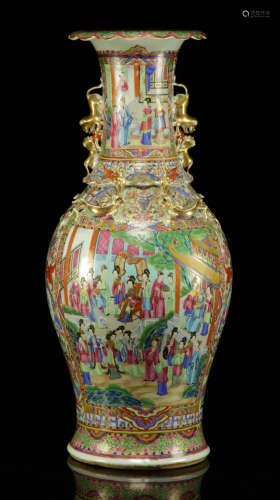 19th C. Chinese Rose Mandarin Vase