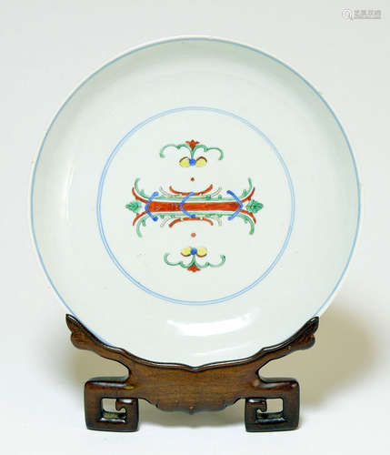 Large Chinese Doucai Saucer Dish