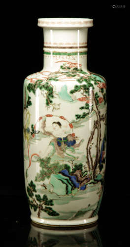 19th C. Chinese Famille Verte Porcelain Vase