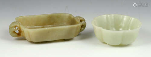 Two Carved Jade Cups