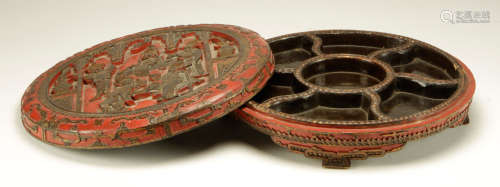 19th C. Chinese Carved Condiment Coral Box