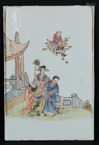 Late Qing / Republic-A Famille-Glazed Porcelain Plaque