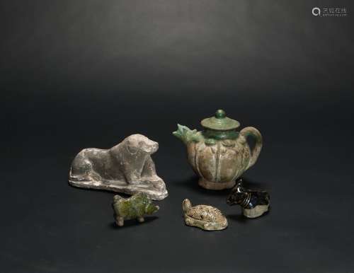 Antique-A Group Of Five Ceramic And Porcelain Items