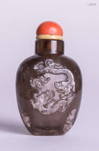 CHINESE TEA CRYSTAL SNUFF BOTTLE