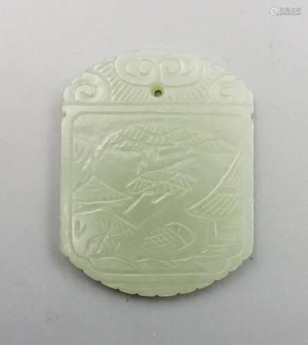 CHINESE QING DYNASTY HETIAN JADE PLAQUE