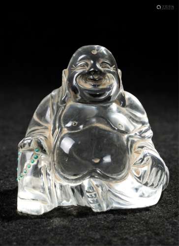 CHINESE REPUBLIC PERIOD CRYSTAL CARVED HOTEI