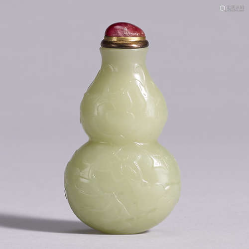 黃玉瓜瓞綿延葫蘆形鼻煙壺