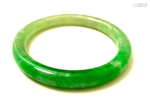 GIA Cert. Natural Green Jadeite Bangle