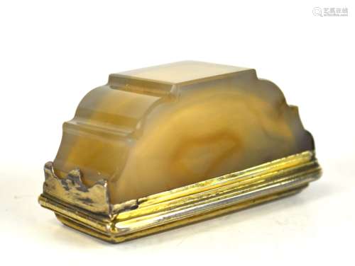 Gold  Agate Snuff Box