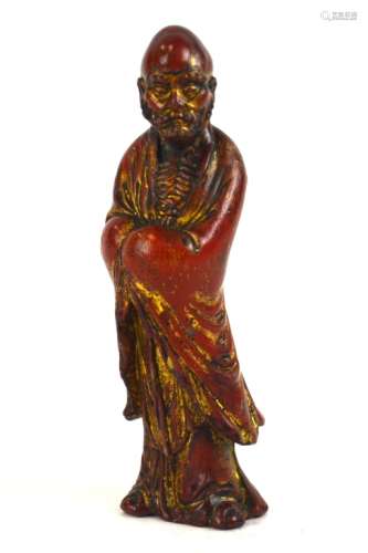 Chinese Carved Soapstone Figurine of Luohan