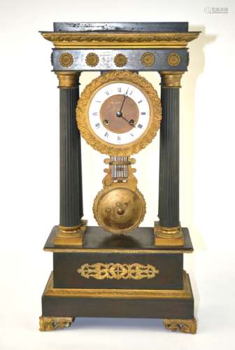 Empire Tiffany & Co Bronze Pendulum Clock