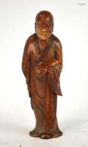 Chinese Carved Soapstone Luohan Figure