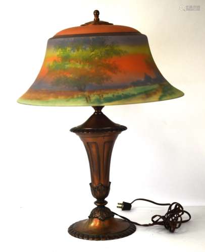 Signed Pairpoint Puffy Reverse Painted Table Lamp