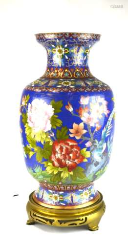 Chinese Cloisonne Vase w Base