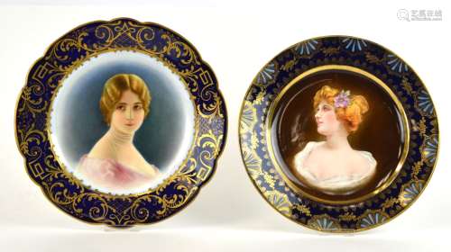 Two Porcelain Portrait Plates