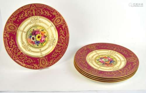 Five Royal Worcester China Plates