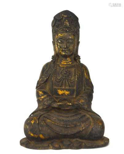 19th Cen. Chinese Gilt Bronze Buddha Figure