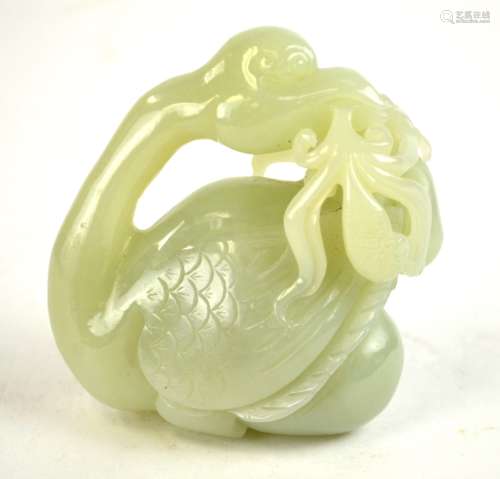 Chinese Carved Group of Jade Swans