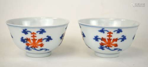 Qing Dynasty. Pr Chinese Blue & White Teacups