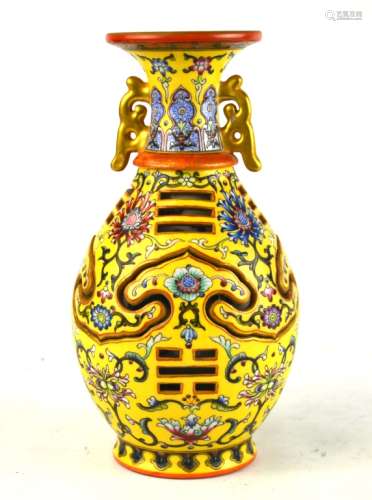 Rare Chinese Famille Rose Vase