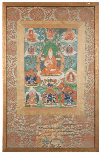 Tibetan Thangka Depicting Tsongkapa Early 19th century