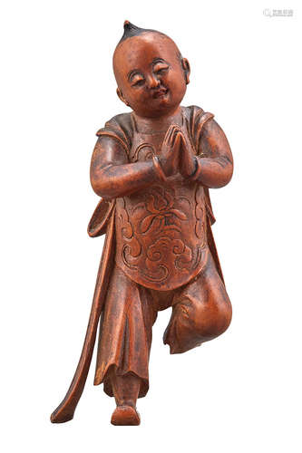 Chinese Boxwood Figure of a Boy 18th/19th Century