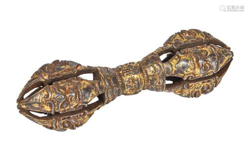 Tibetan Gilt-Bronze Vajra Late Qing Dynasty