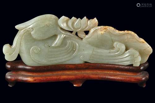 Chinese Celadon Jade Brushrest Qing Dynasty
