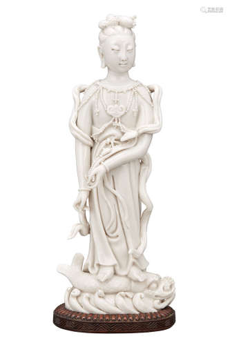Chinese Blanc de Chine Figure of Guanyin 19th Century