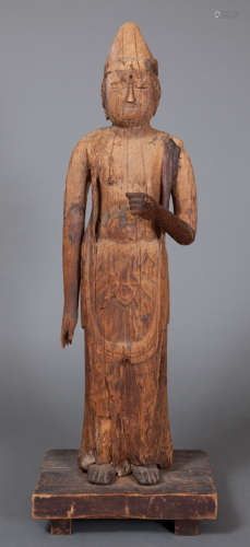 Japanese Wood Figure of a Bodhisattva Heian Style