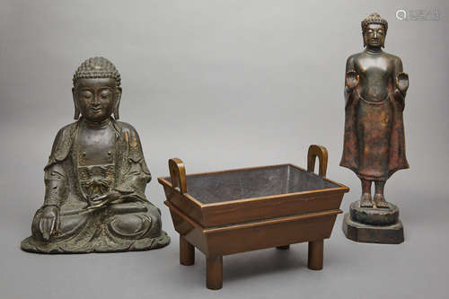 Two Chinese Bronze Items Ming Dynasty and later