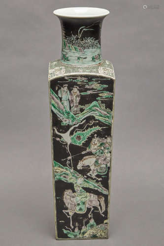 Chinese Famille Verte Glazed Porcelain Vase Qing Dynasty