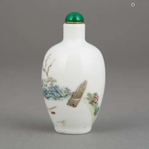Chinese Enameled Porcelain Snuff Bottle Qing Dynasty