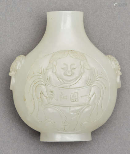 Chinese White Jade Snuff Bottle Early 19th century
