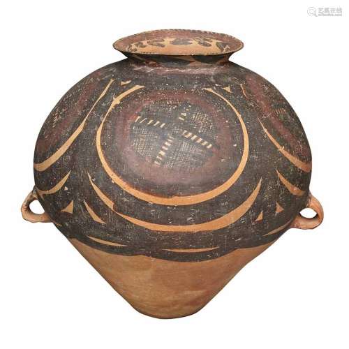 Chinese Neolithic Painted Pottery Jar Neolithic Period, Banshan Culture