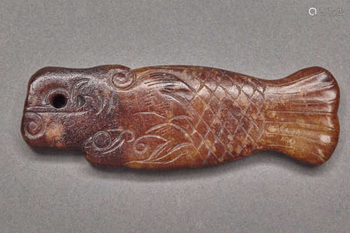 Chinese Archaic Style Jade Dragon Fish