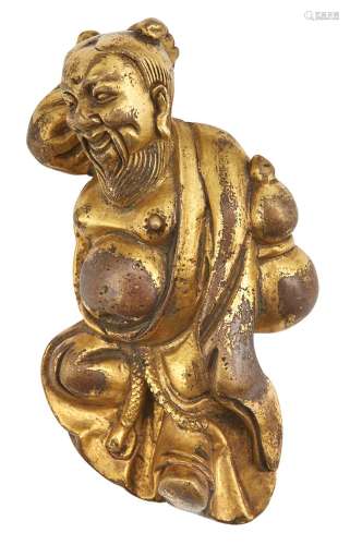 Chinese Gilt-Bronze Figural Paperweight Qing Dynasty