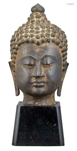 Southeast Asian Bronze Head of Buddha 19th Century or earlier