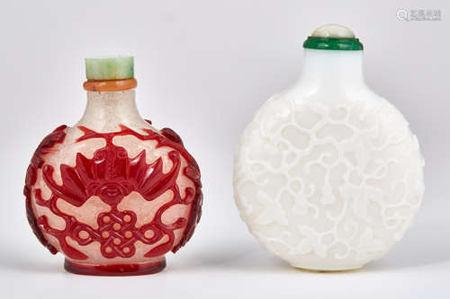 Two Chinese Glass Snuff Bottles