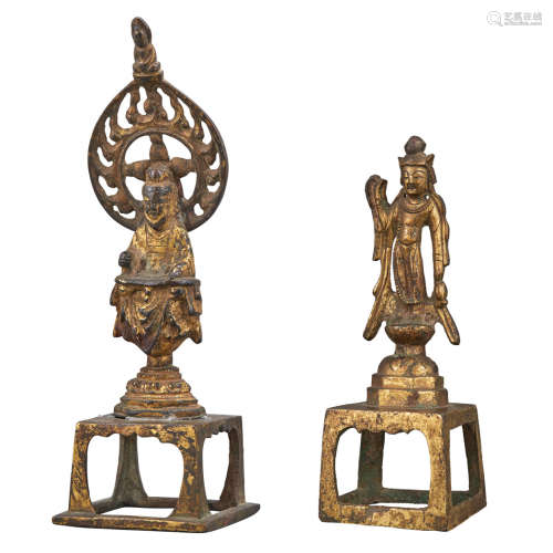 Two Chinese Gilt-Bronze Buddhist Figures Wei style