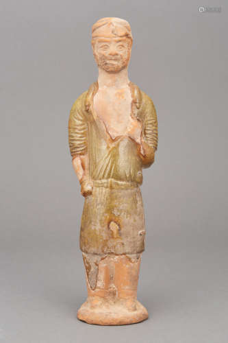 Chinese Glazed Pottery Figure of a Foreign Groom Tang Dynasty
