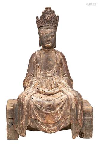 Chinese Lacquered and Giltwood Figure of a Bodhisattva Ming Dynasty