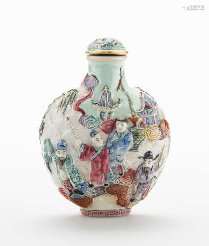 A Porcelain Enameled Snuff Bottle