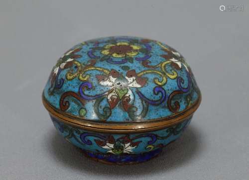 18th Century Chinese Cloisonné Enamel Box & Cover