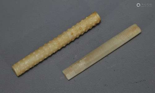 Two White Jade Tubes