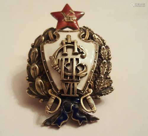 Super Rare Russian Soviet Silver Enamel Badge