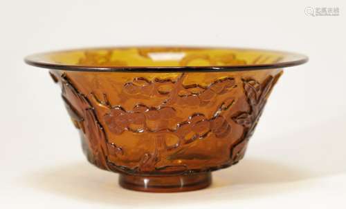 Chinese Beijing Glass Bowl - Qing Dynasty 19th C.